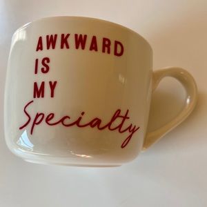 “Awkward is My Specialty” White/pink mug